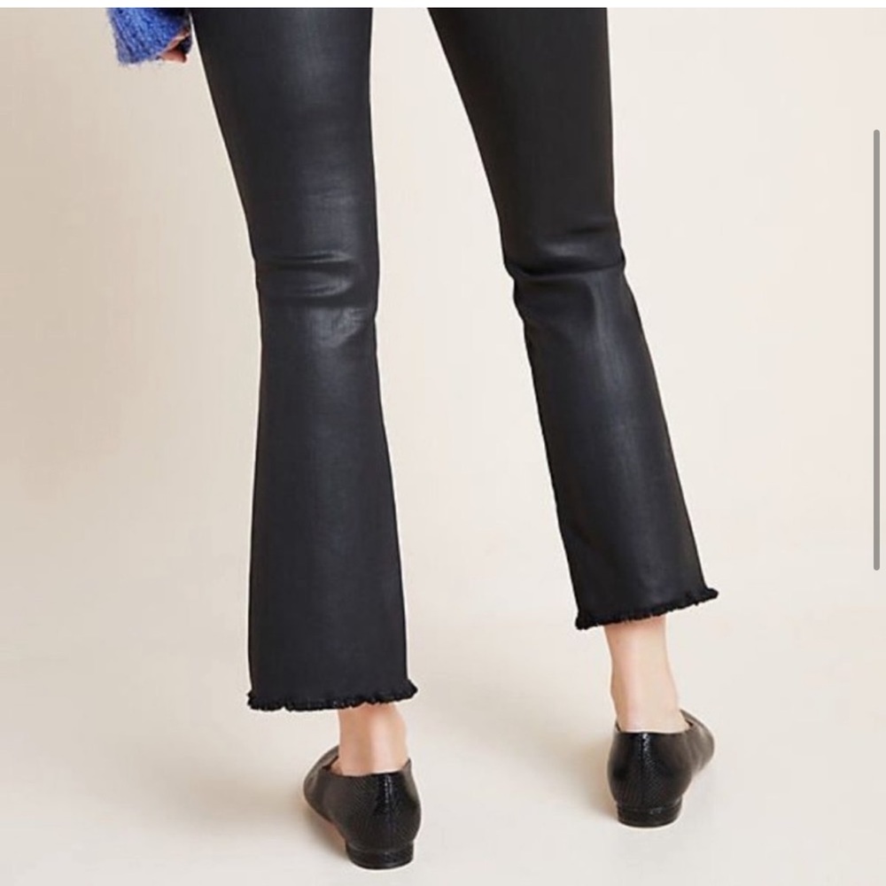 Anthropologie DL1961 Coated Lara Mid Rise Instasculpt Cropped Boot Jeans size 27 - Picture 3 of 10
